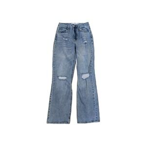 Tinseltown High Rise Mom Jean Size 9 Light Wash Distrressed Style MYB030202